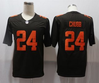 Browns-24-Nick-Chubb coffee Vapor Stitched Football Jersey