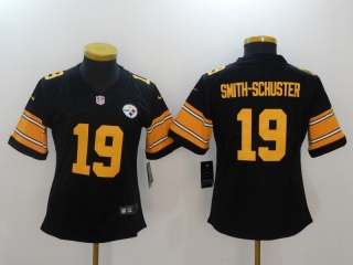 Nike-Steelers-19-JuJu-Smith-Schuster-Black-Women-Color-Rush-Limited-Jersey