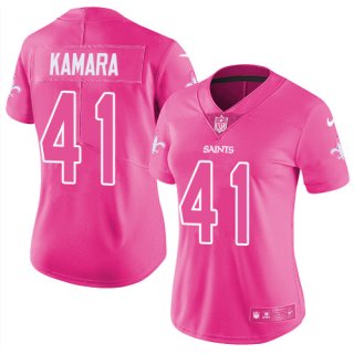 Nike-Saints-41-Alvin-Kamara-Pink-Fashion-Women-Limited-Jersey