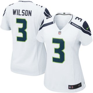 Seahawks-3-Russell-Wilson women white jersey