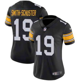 Nike-Steelers-19-JuJu-Smith-Schuster-Black-Alternate-Women-Vapor-Untouchable-Limited-Jersey