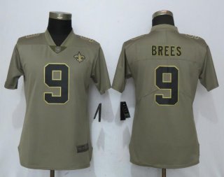 Nike-Saints-9-Drew-Brees-Olive-Women-Salute-To-Service-Limited-Jersey