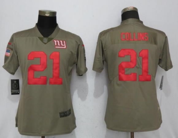 Nike-Giants-21-Landon-Collins-Olive-Women-Salute-To-Service-Limited-Jersey