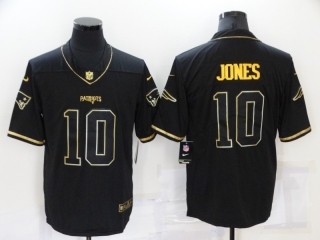 New England Patriots#10 Jones black gold jersey