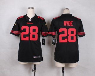 Nike-49ers-28-Hyde-Black-Women-Game-Jersey