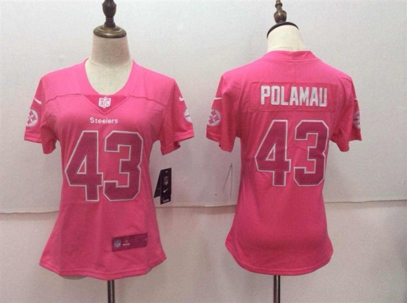 Nike-Steelers-43-Troy-Polamalu-Pink-Women-Vapor-Untouchable-Player-Limited-Jersey