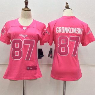 Nike-Patriots-87-Rob-Gronkowski-Pink-Women-Vapor-Untouchable-Player-Limited-Jersey