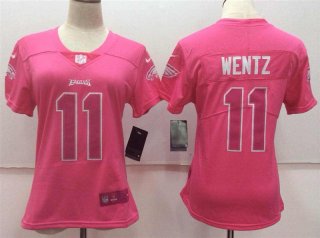 Nike-Eagles-11-Carson-Wentz-Pink-Women-Vapor-Untouchable-Player-Limited-Jersey