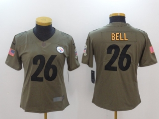 Nike-Steelers-26-Le'Veon-Bell-Olive-Women-Salute-To-Service-Limited-Jersey