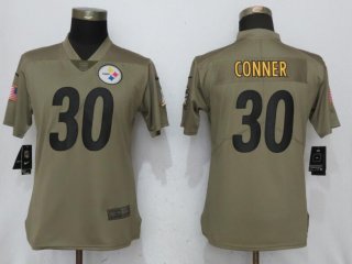 Nike-Steelers-30-James-Conner-Olive-Women-Salute-To-Service-Limited-Jersey