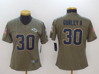 Nike-Rams-30-Todd-Gurley-II-Olive-Women-Salute-To-Service-Limited-Jersey