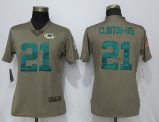 Nike-Packers-21-Haha-Clinton-Dix-Olive-Women-Salute-To-Service-Limited-Jersey