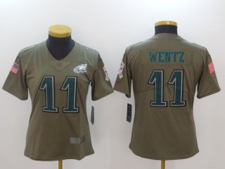 Nike-Eagles-11-Carson-Wentz-Olive-Women-Salute-To-Service-Limited-Jersey