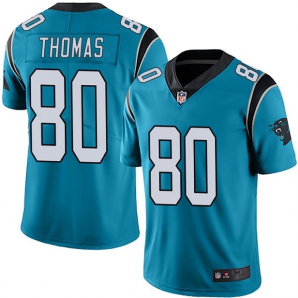 Men's Carolina Panthers #80 Ian Thomas Blue Vapor Untouchable Limited Stitched NFL Jersey