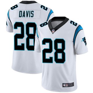 Men's Carolina Panthers #28 Mike Davis White Vapor Untouchable Limited Stitched