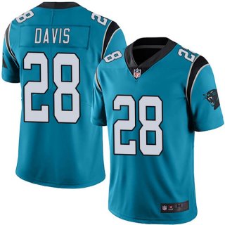 Men's Carolina Panthers #28 Mike Davis Blue Vapor Untouchable Limited Stitched