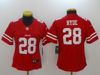 Nike-49ers-28-Carlos-Hyde-Red-Women-Vapor-Untouchable-Player-Limited-Jersey