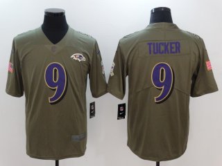 Nike-Ravens-9-Justin-Tucker-Olive-Salute-To-Service-Limited-Jersey