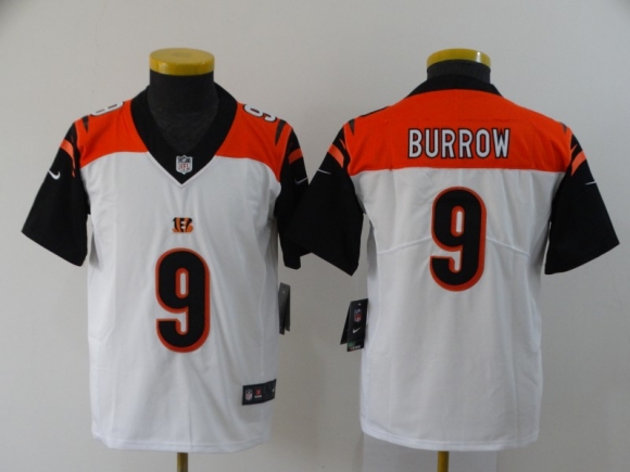 Nike-Bengals-9-Joe-Burrow-White-Youth-2020-NFL-Draft-First-Round-Pick-Vapor-Untouchable-Limited-Jersey