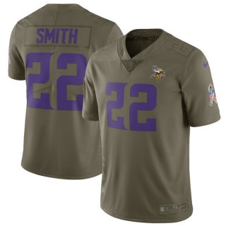 Nike-Vikings-22-Harrison-Smith-Youth-Olive-Salute-To-Service-Limited-Jersey