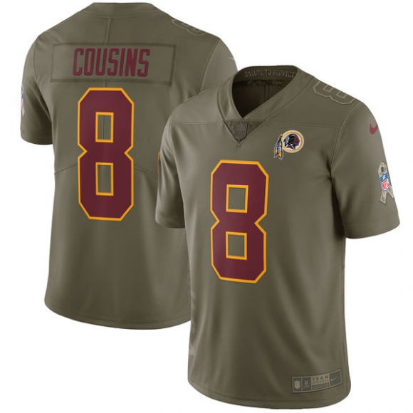 Nike-Redskins-8-Kirk-Cousins-Youth-Olive-Salute-To-Service-Limited-Jersey