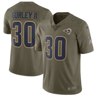 Nike-Rams-30-Todd-Gurley-II-Youth-Olive-Salute-To-Service-Limited-Jersey