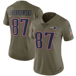 Nike-Patriots-87-Gronkowski-Women-Olive-Salute-To-Service-Limited-Jersey