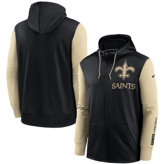 New Orleans Saints BlackGold Fan Gear Mascot Performance Full-Zip Hoodie