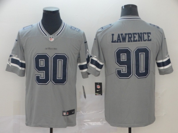 Cowboys-90-Demarcus-Lawrence、 Gray Inverted Legend Jersey