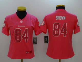 Nike-Steelers-84-Antonio-Brown-Pink-Fashion-Women-Limited-Jersey