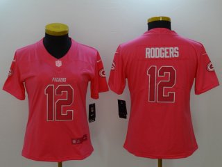 Nike-Packers-12-Aaron-Rodgers-Pink-Fashion-Women-Limited-Jersey