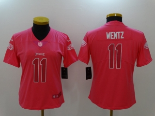 Nike-Eagles-11-Carson-Wentz-Pink-Fashion-Women-Limited-Jersey