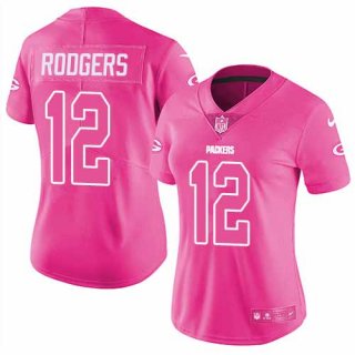 Nike-Packers-12-Aaron-Rodgers-Pink-Fashion-Women-Limited-Jersey