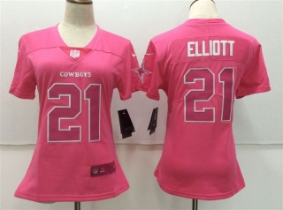NIke-Cowboys-21-Ezekiel-Elliott-Pink-Fashion-Women-Limited-Jersey
