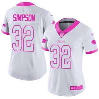 Nike-Bills-32-O.-J.-Simpson-White-Pink-Fashion-Women-Limited-Jersey