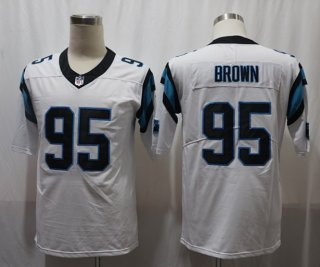 Carolina Panthers #95 Brown white limited jersey