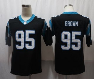 Carolina Panthers #95 Brown black limited jersey