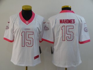 Nike-Chiefs-15-Patrick-Mahomes-White-Pink-Women-Vapor-Untouchable-Limited-Jersey