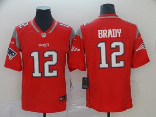 Men's New England Patriots #12 Tom Brady Red Inverted Legend Jersey
