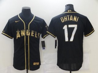 Los Angeles Angels #17 Shohei Ohtani 2021 Black Golden Edition Flex Base