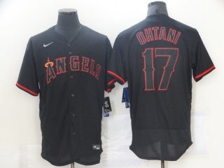 Los Angeles Angels #17 Shohei Ohtani Black Flex Base Stitched Jersey
