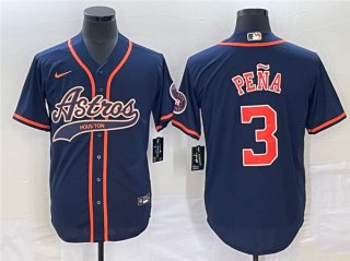 Houston Astros #3 Jeremy Peña Navy Cool Base Stitched Baseball Jersey