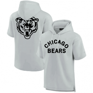 Chicago Bears Gray Super Soft Fleece Short Sleeve Hoodie
