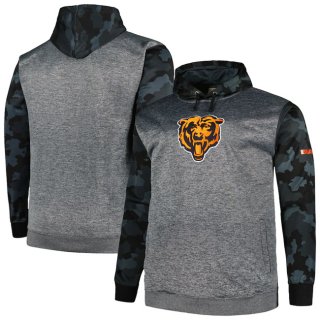 Chicago Bears Heather Charcoal Big Tall Camo Pullover Hoodie