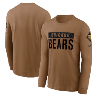 Chicago Bears 2023 Brown Salute To Service Long Sleeve T-Shirt