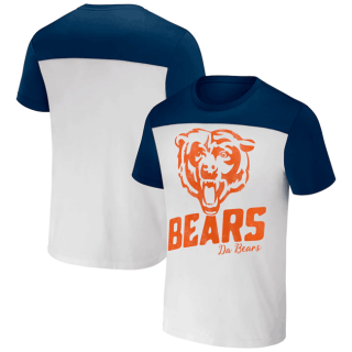 Chicago Bears Cream Navy X Darius Rucker Collection Colorblocked T-Shirt