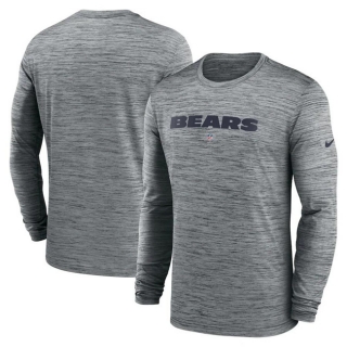 Chicago Bears Heather Gray Sideline Team Velocity Performance Long Sleeve T-Shirt