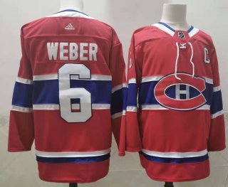 Men's Montreal Canadiens #6 Shea Weber 2021 Red Stitched Jersey