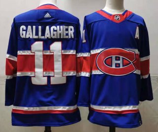 Men's Montreal Canadiens #11 Brendan Gallagher blue Stitched