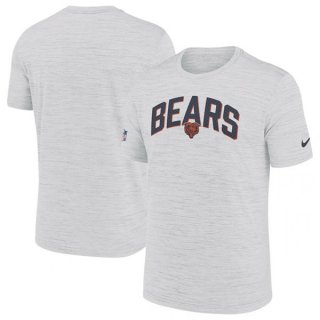 Chicago Bears White Sideline Velocity Stack Performance T-Shirt